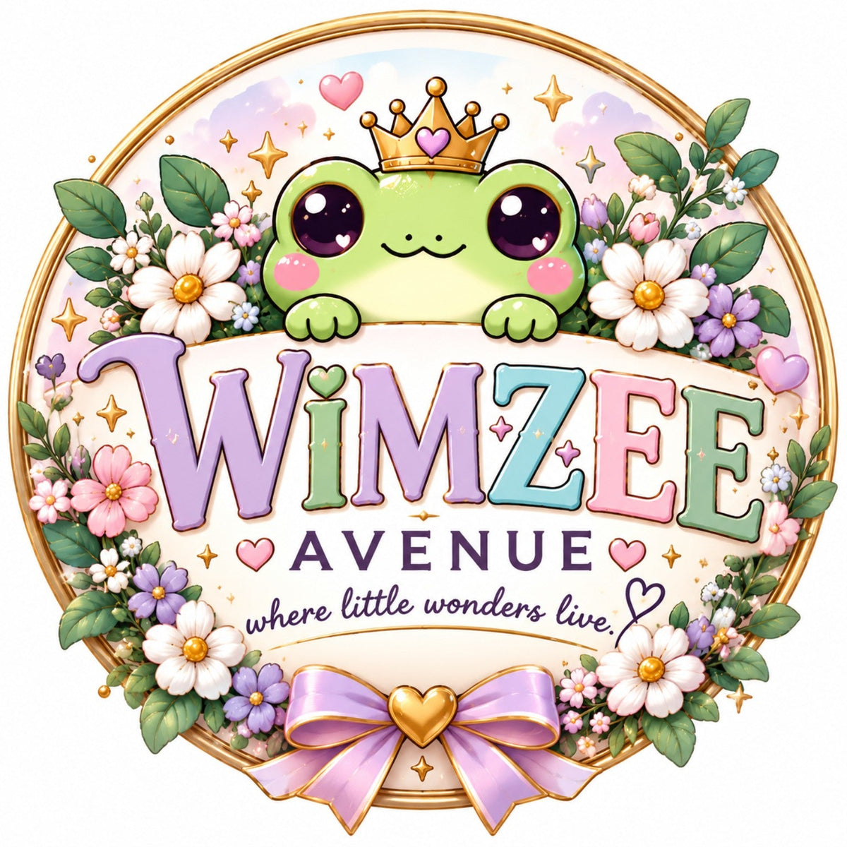 Wimzee Avenue crowned frog boutique logo