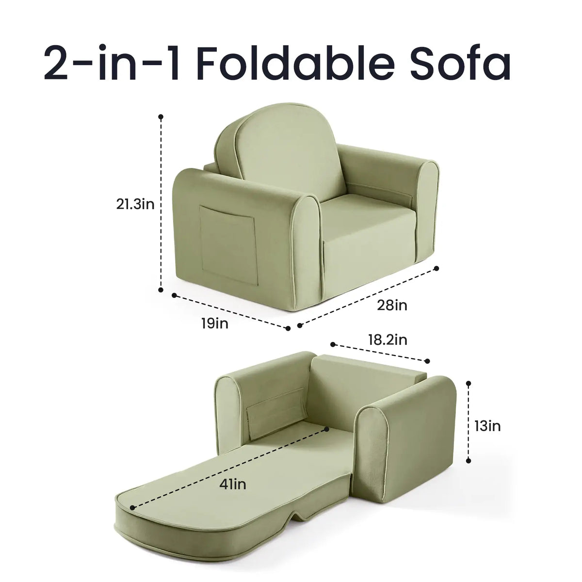 Tiny Land GentleSnug | Foldable Convertible Kids Lounge Chair