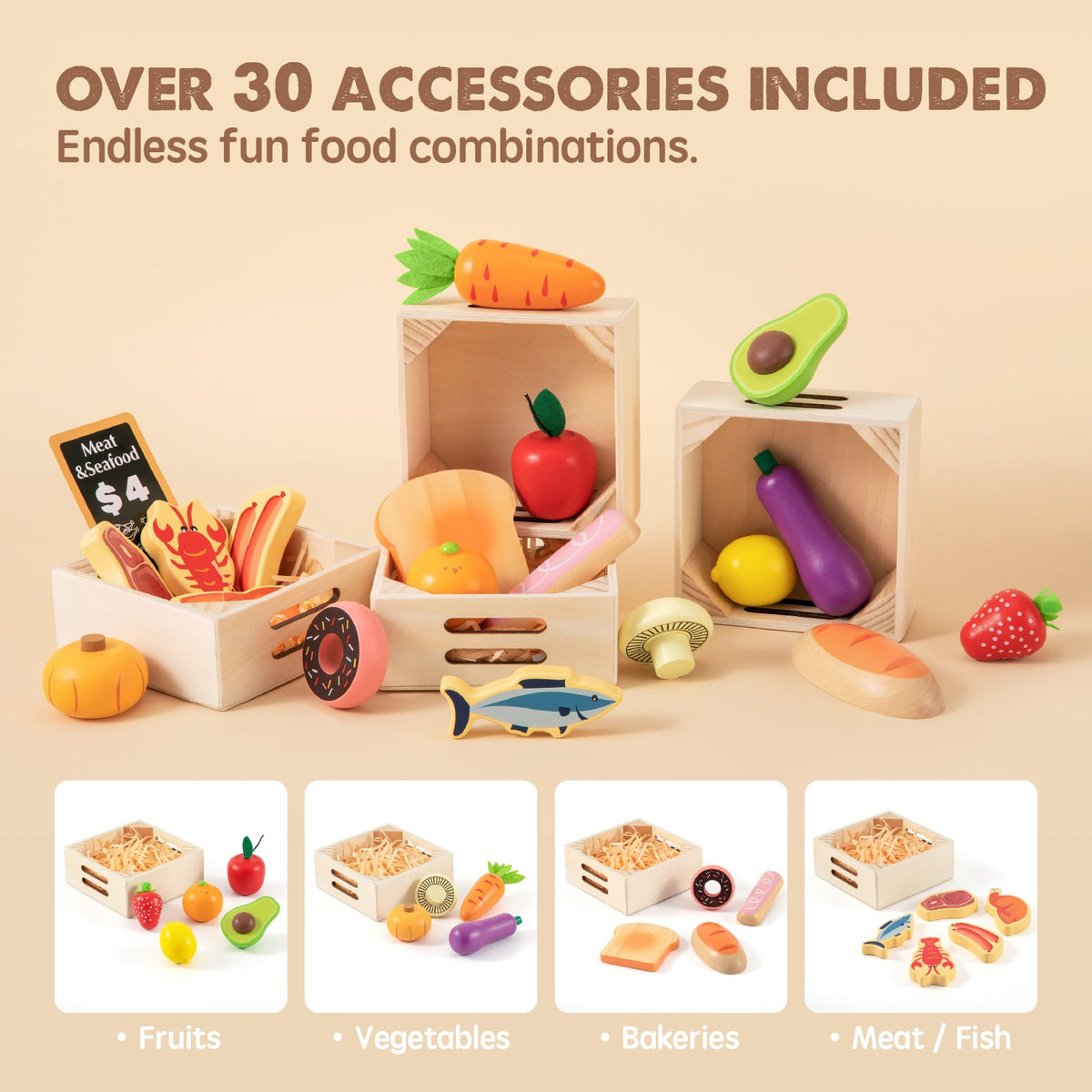 Tiny Land Market Day | Wooden Play Food Set — manufacturer product image 3