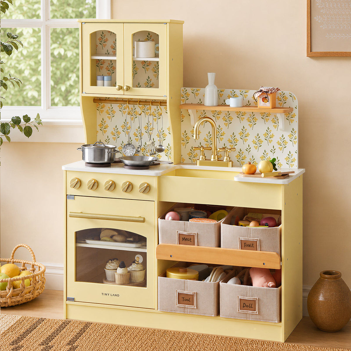 Tiny Land Cottagecore | Wooden Play Kitchen with Storage — manufacturer product image 25
