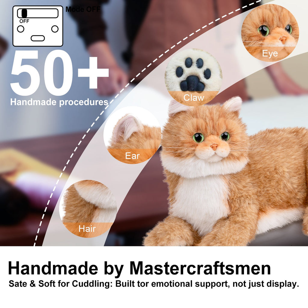 Percy 2.0 golden British Shorthair interactive plush robot cat product image 5