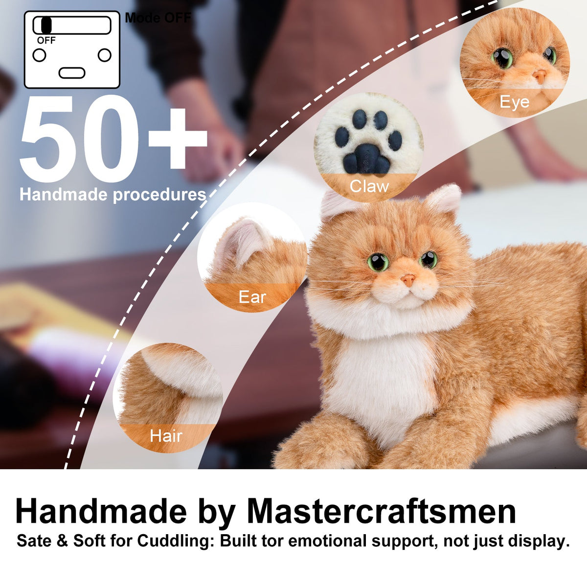 Percy 2.0 golden British Shorthair interactive plush robot cat product image 5