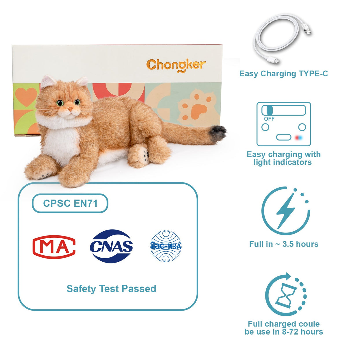 Percy 2.0 golden British Shorthair interactive plush robot cat product image 10