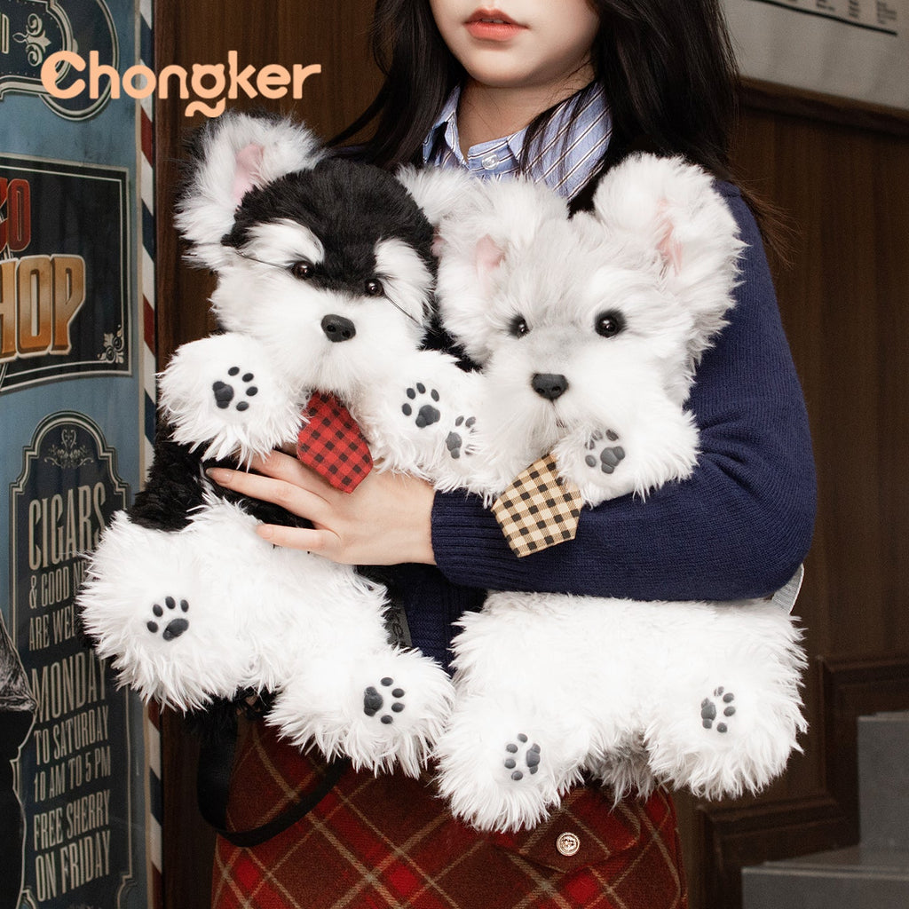 Chongker Schnauzer Backpack | Realistic Plush Dog Backpack