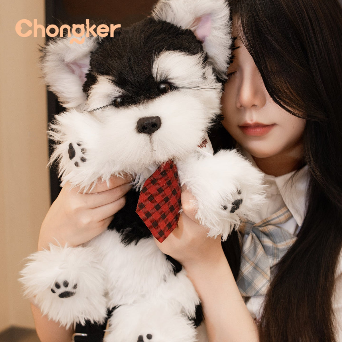 Chongker Schnauzer Backpack | Realistic Plush Dog Backpack