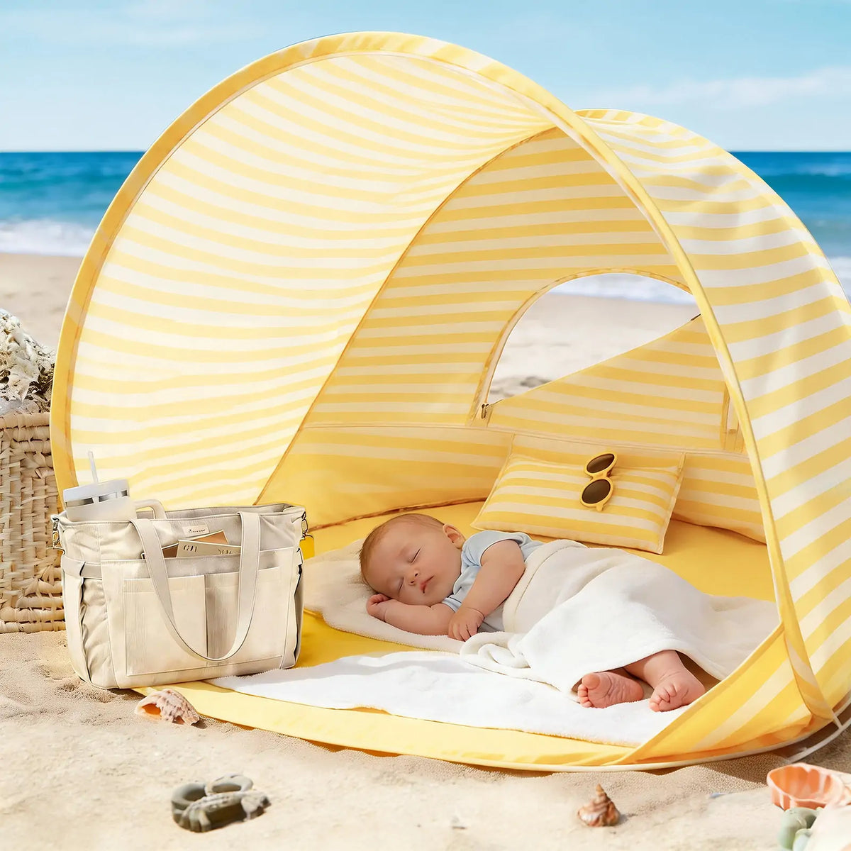 Tiny Land Beach Day | Kids Beach Tent & Sand Toy Set