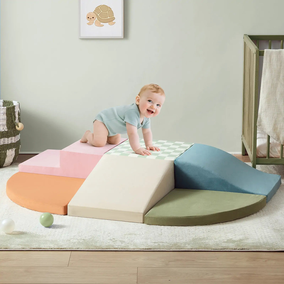Tiny Land PlayNest Morandi foam climbing play set and ball pit