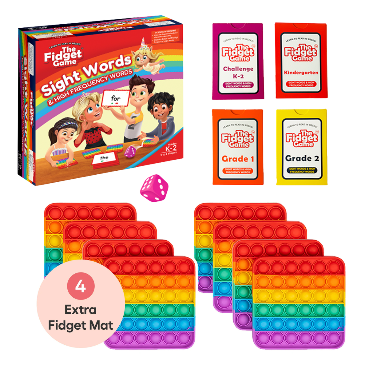 Rainbow Word Party | Sight Words & Extra Mats by The Fidget Games — product image 1