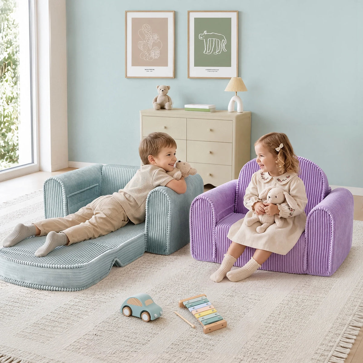 Tiny Land GentleSnug | Convertible Corduroy Kids Chair — manufacturer product image 13