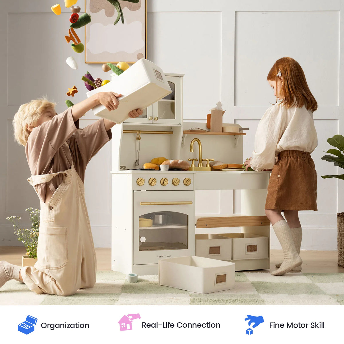 Tiny Land Cottagecore | Wooden Play Kitchen with Storage — manufacturer product image 2