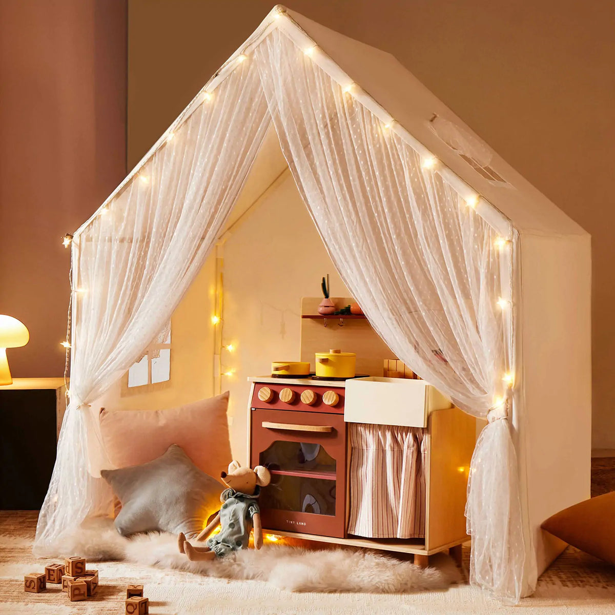 Tiny Land Starlight Hideaway | Kids Play Tent with Star Lights