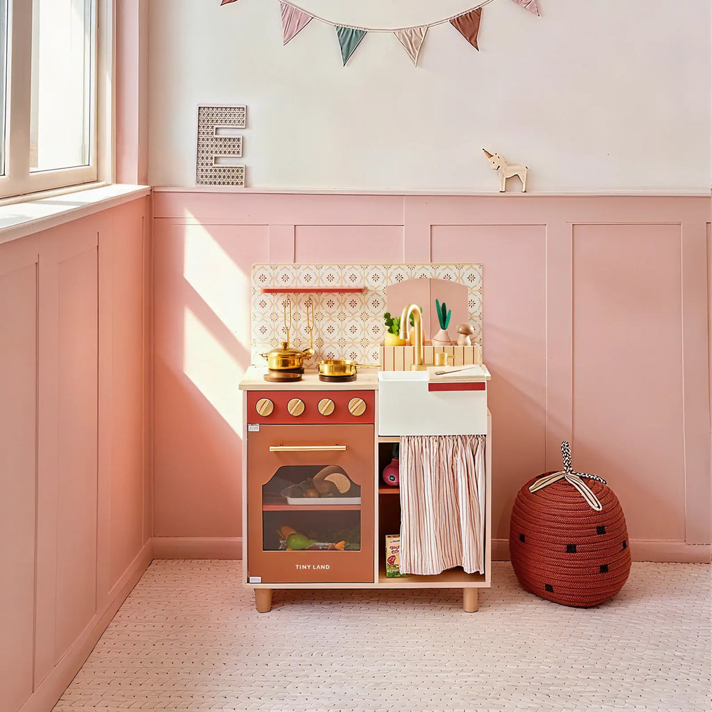 Tiny Land Honey Kitchenette | Wooden Play Kitchen for Toddlers