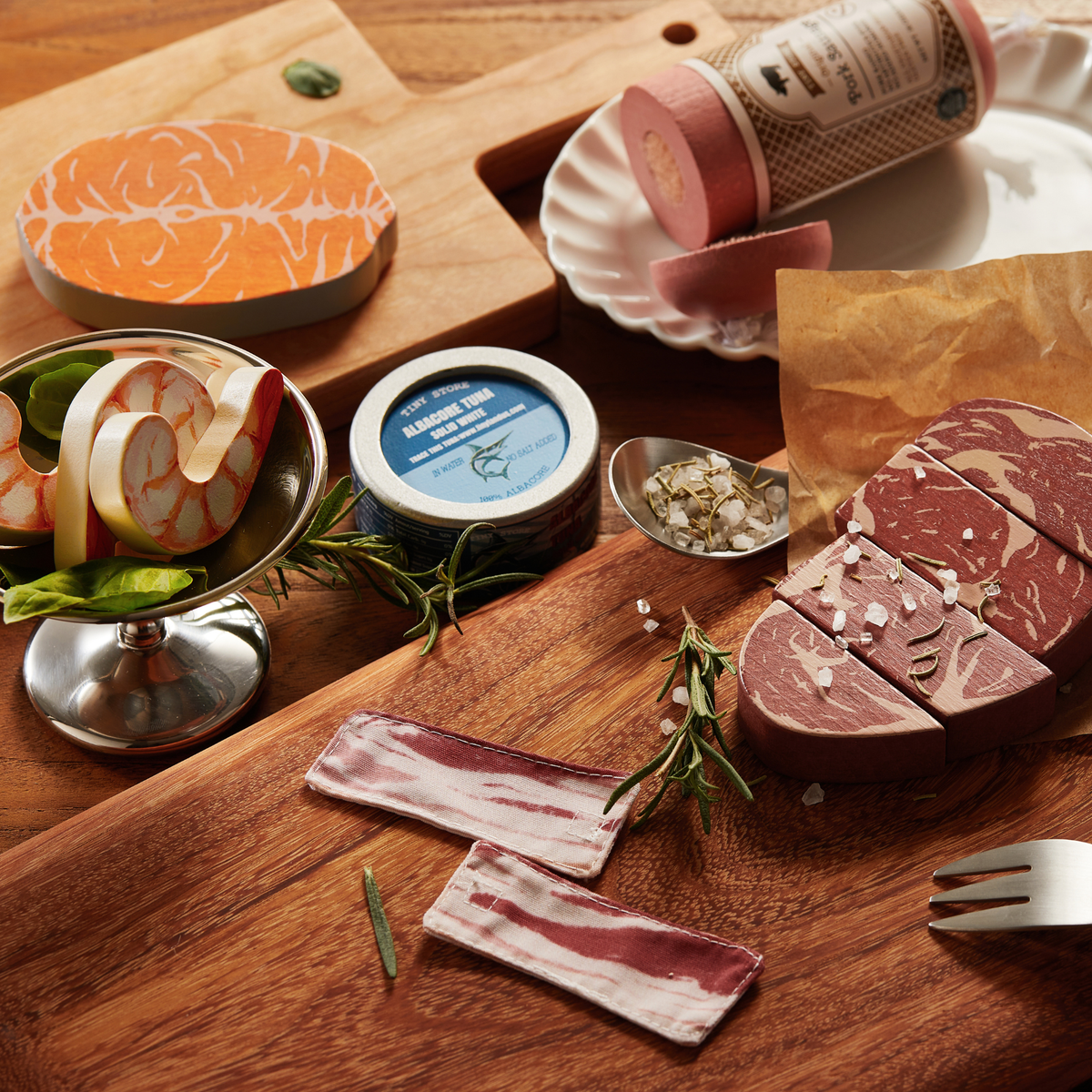 Tiny Land Market Feast | Pretend Meat & Seafood Play Food Set