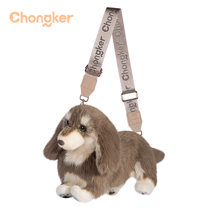 Chongker Dachshund Shoulder Bag | Plush Puppy Purse