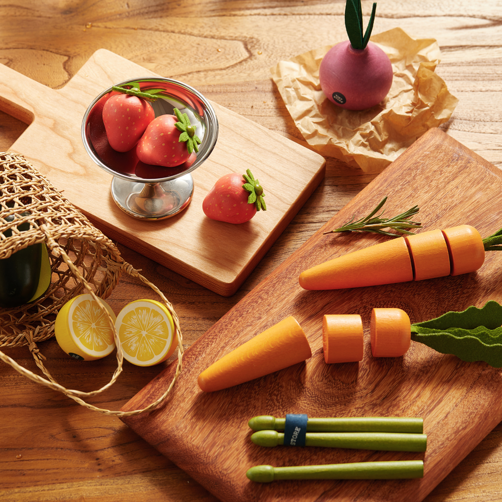 Tiny Land Market Harvest | Pretend Fruit & Vegetable Play Food Set