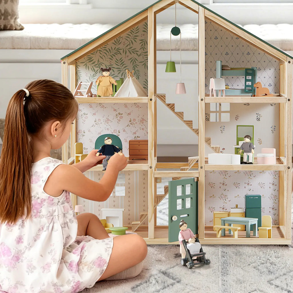 Tiny Land Sweetwood Evergreen | Wooden Dollhouse & Family Dolls
