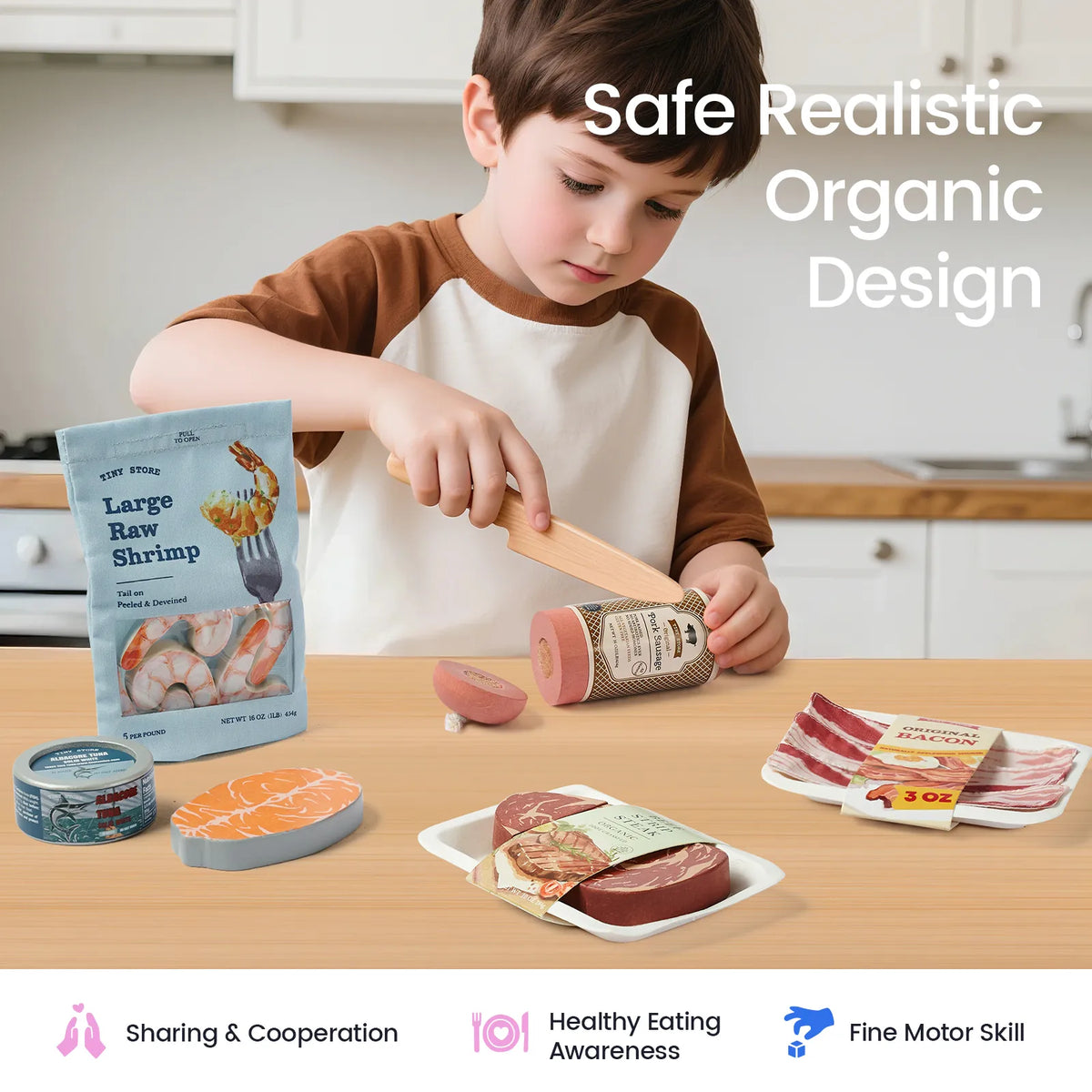 Tiny Land Market Feast | Pretend Meat & Seafood Play Food Set