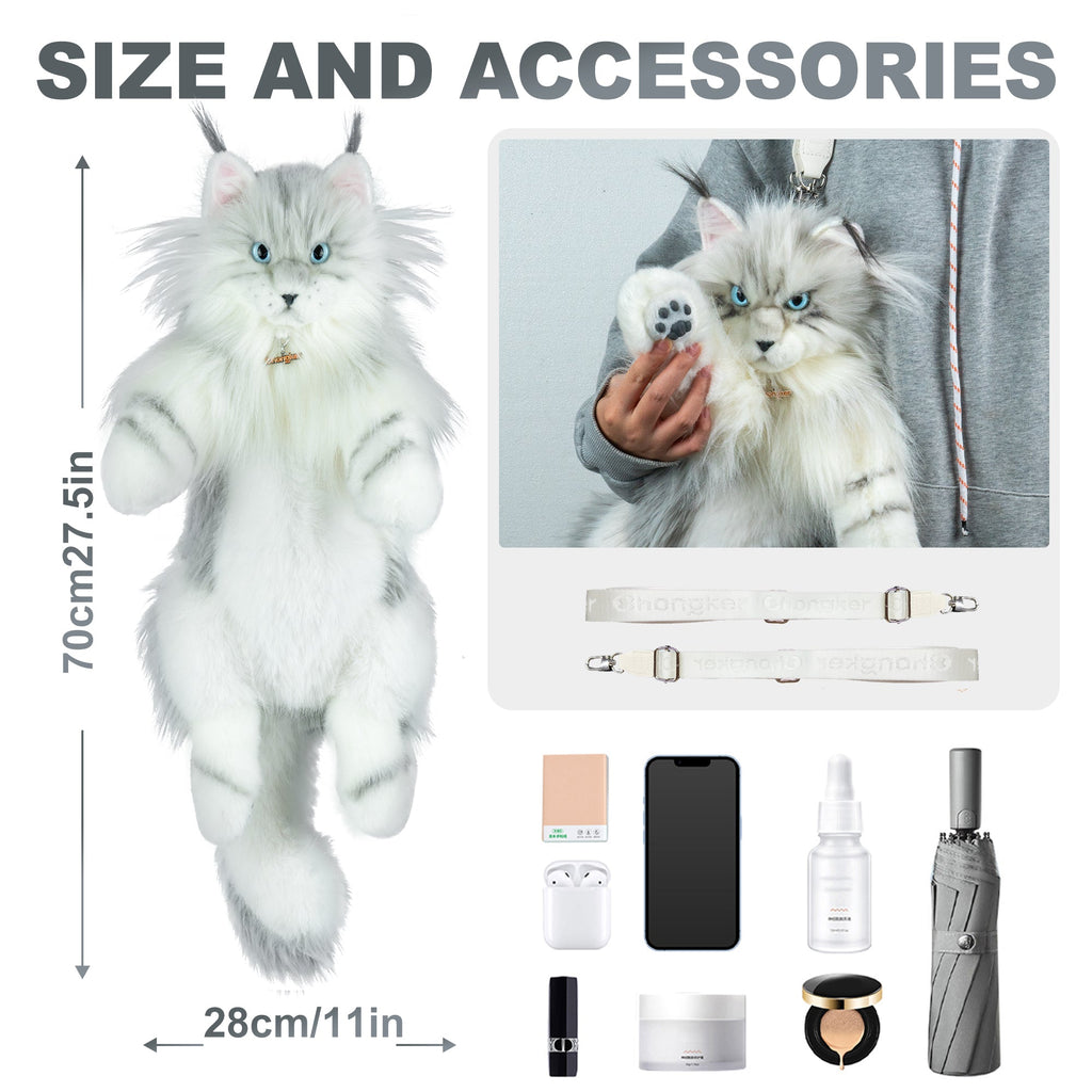 Chongker Silver Maine Coon | Realistic Cat Backpack