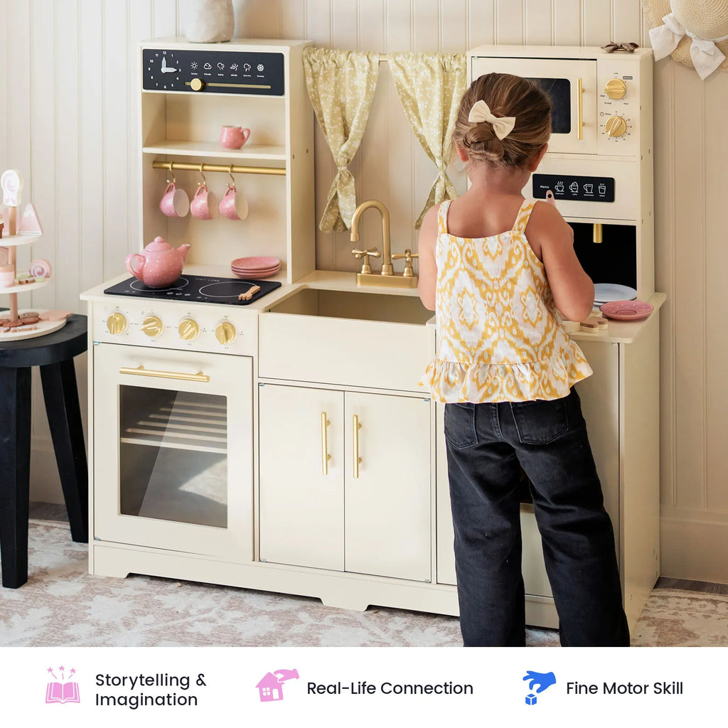 Tiny Land Iconic | Cream Wooden Play Kitchen — manufacturer product image 2