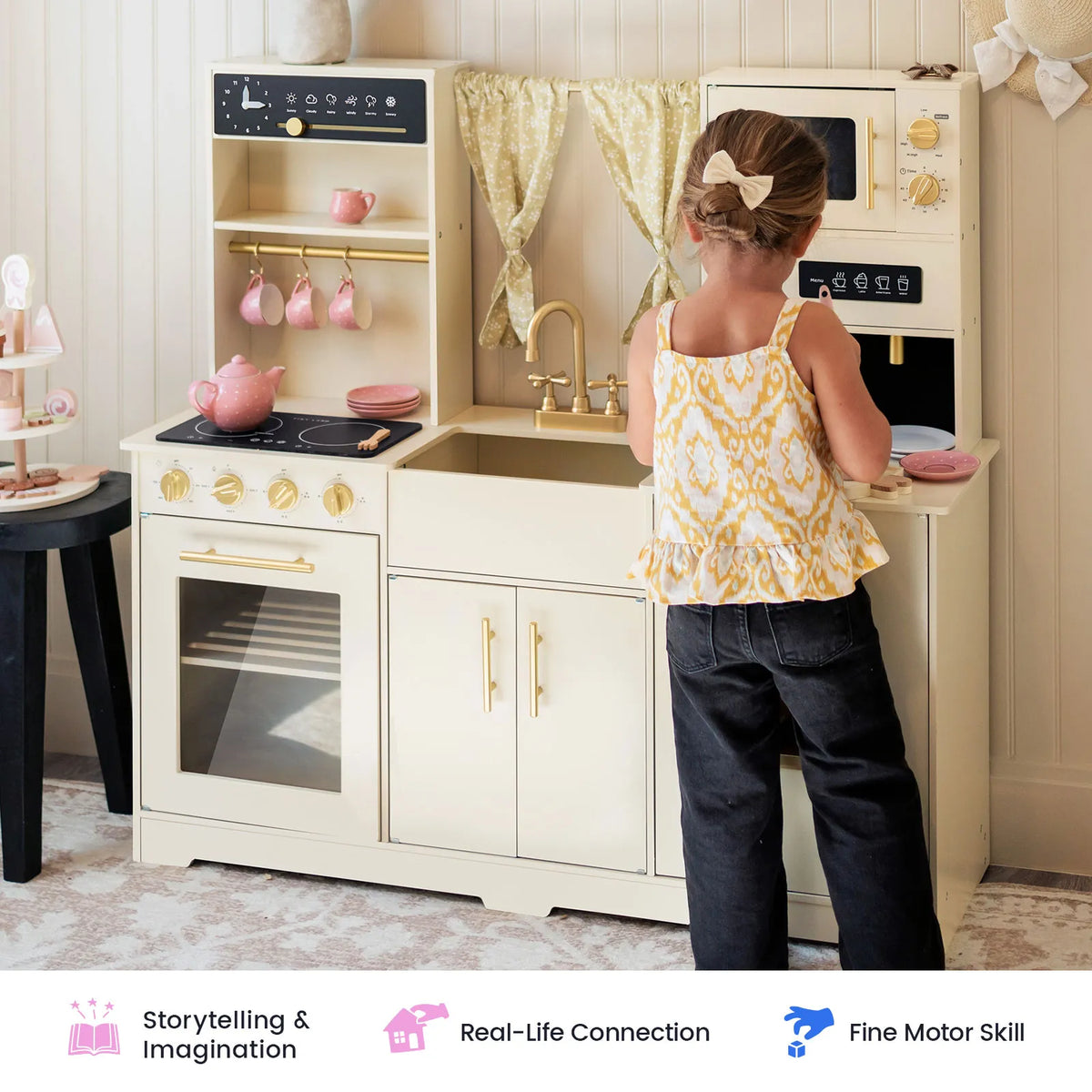 Tiny Land Iconic | Cream Wooden Play Kitchen — manufacturer product image 2
