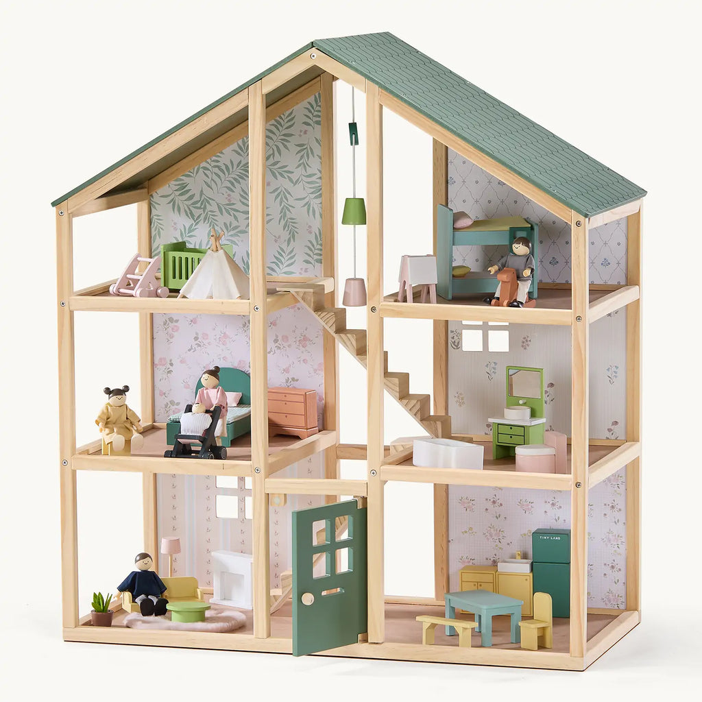 Tiny Land Sweetwood Evergreen | Wooden Dollhouse & Family Dolls