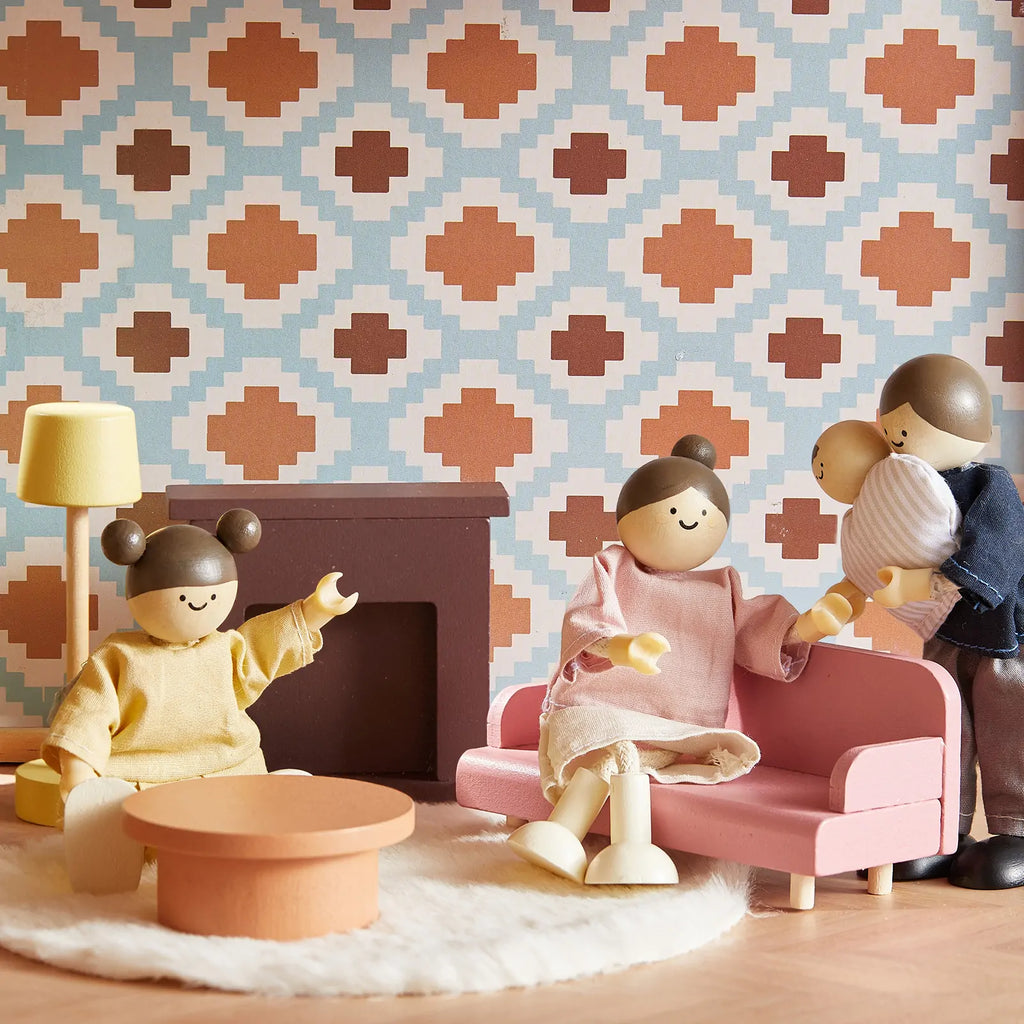 Tiny Land Sweetwood Pegasus | Wooden Dollhouse with Family Dolls