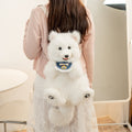 Chongker fluffy white Samoyed dog plush backpack