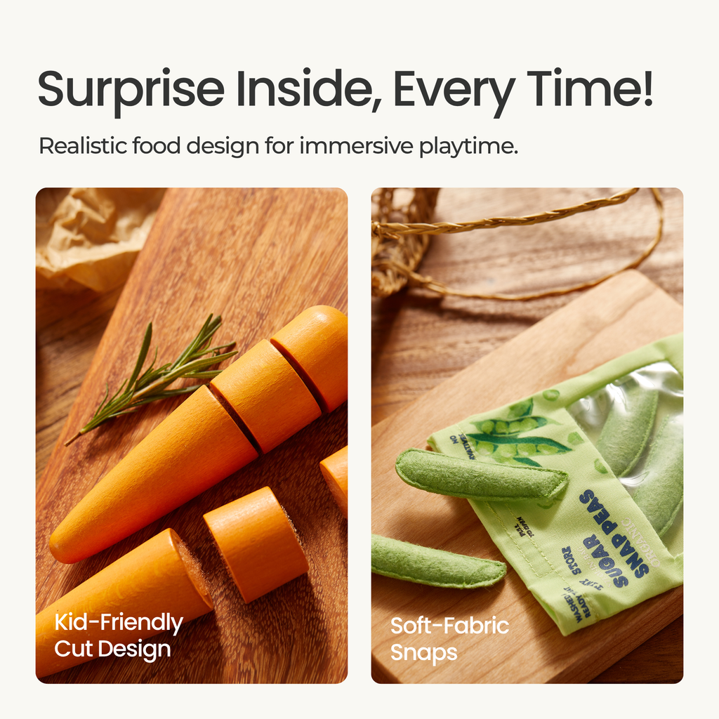 Tiny Land Market Harvest | Pretend Fruit & Vegetable Play Food Set