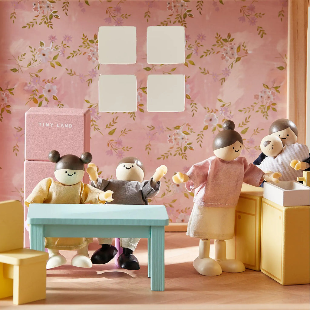 Tiny Land Sweetwood Unicorn | Wooden Dollhouse with Family Dolls