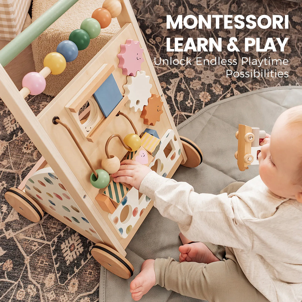 Tiny Land First Steps | Natural Wooden Baby Walker — manufacturer product image 3