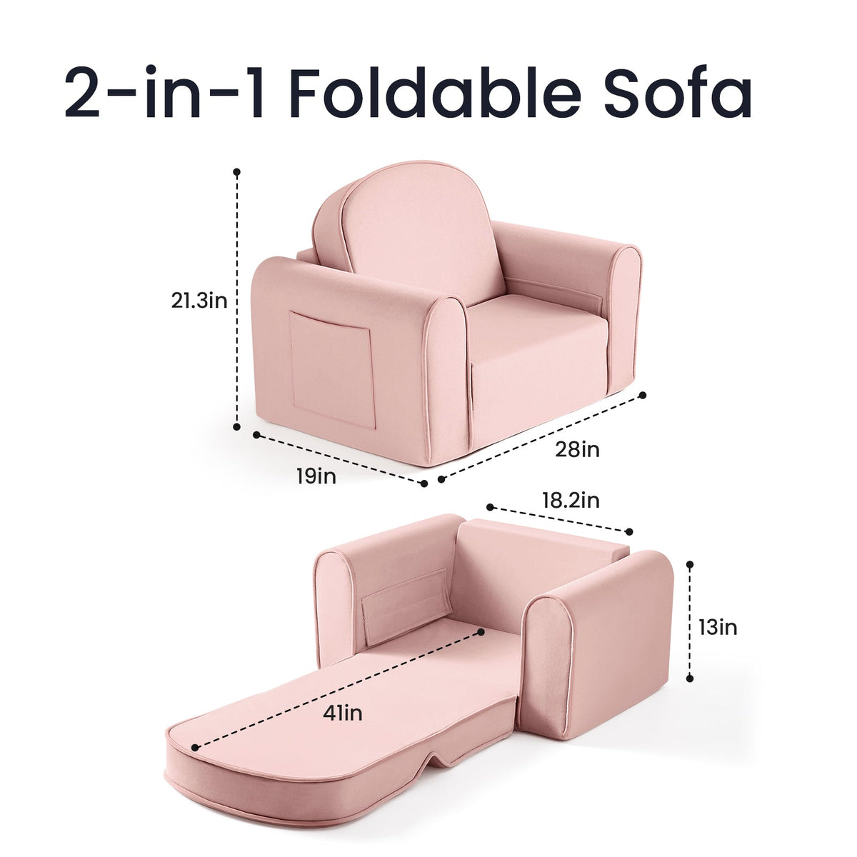 Tiny Land GentleSnug | Foldable Convertible Kids Lounge Chair