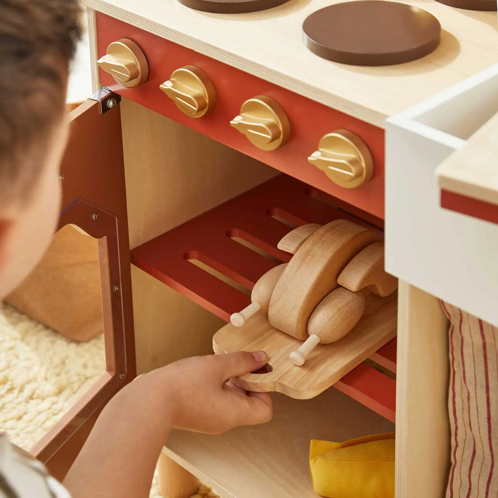 Tiny Land Honey Kitchenette | Wooden Play Kitchen for Toddlers