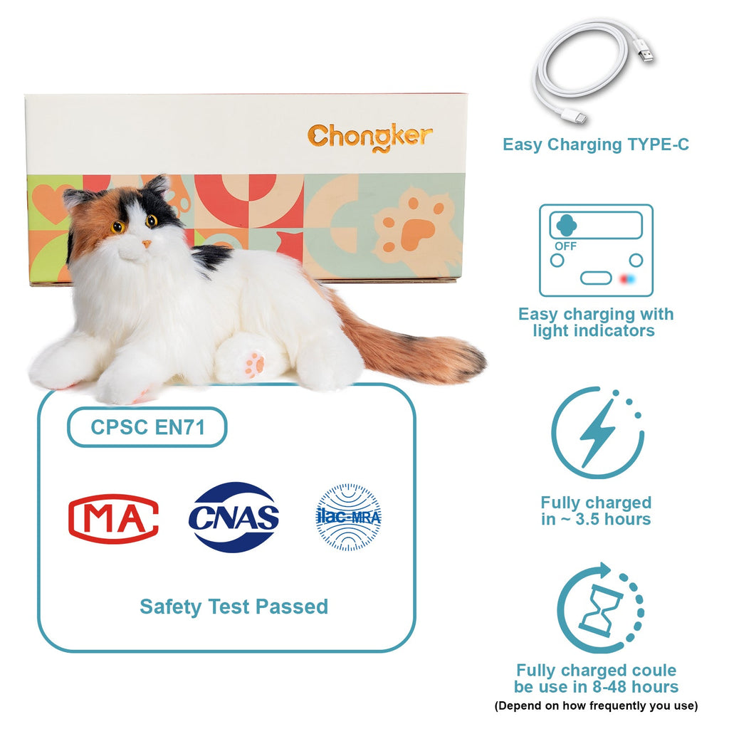 Chongker Percy 2.0 | Interactive Breathing Robotic Cat