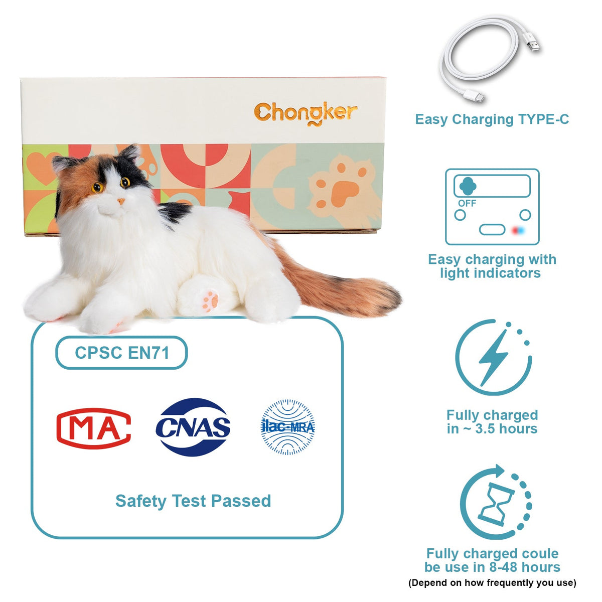 Chongker Percy 2.0 | Interactive Breathing Robotic Cat