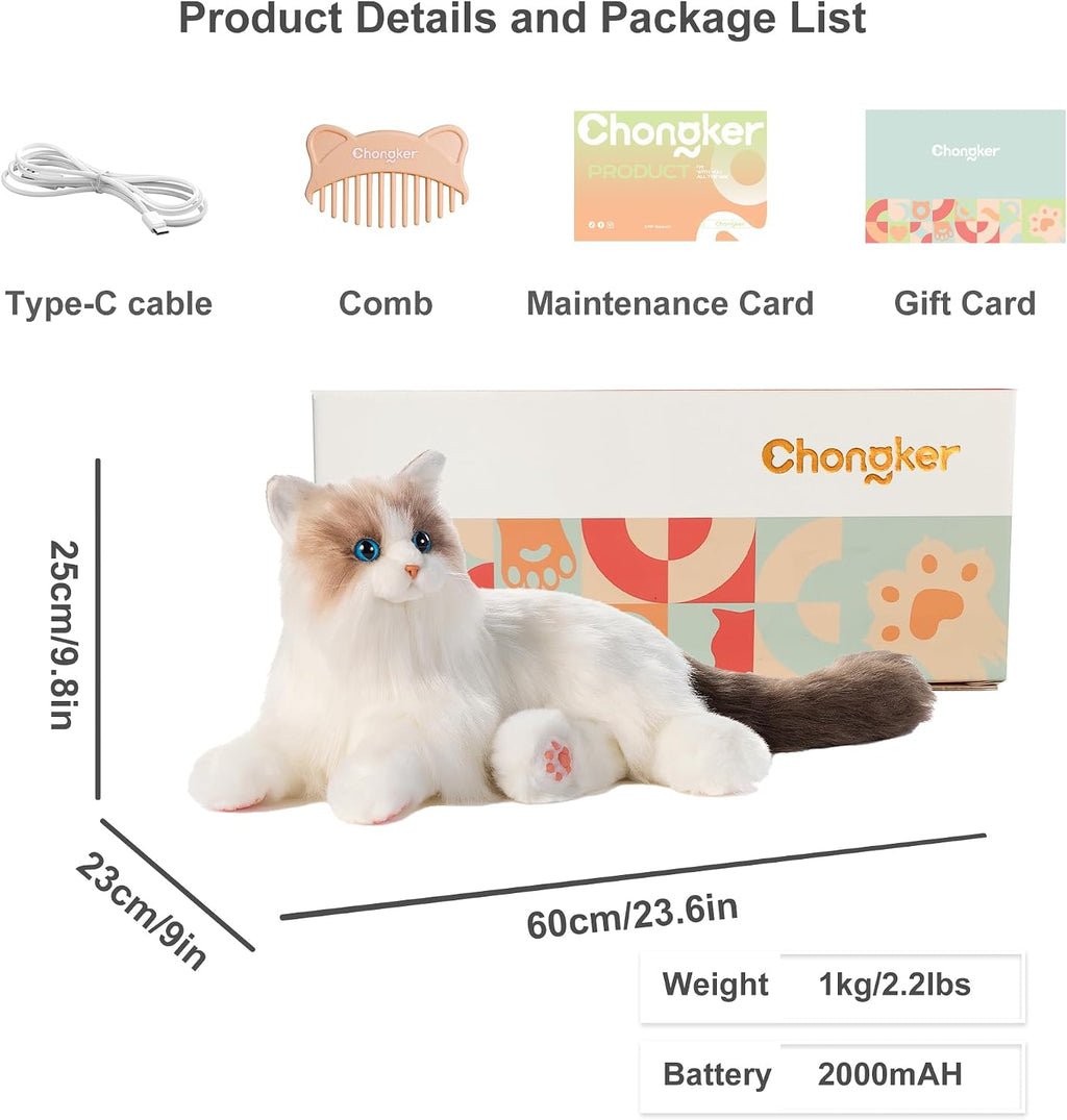 Chongker Percy Robot Cat | Interactive Robotic Cat Companion