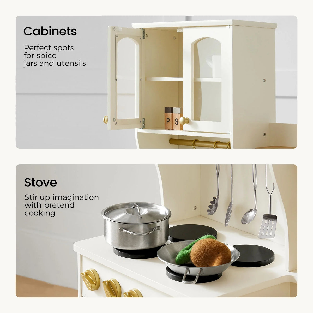 Tiny Land Cottagecore | Wooden Play Kitchen with Storage — manufacturer product image 5