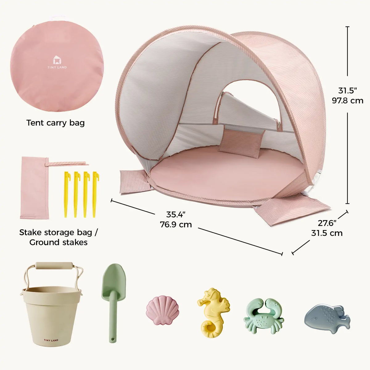 Tiny Land Beach Day | Kids Beach Tent & Sand Toy Set