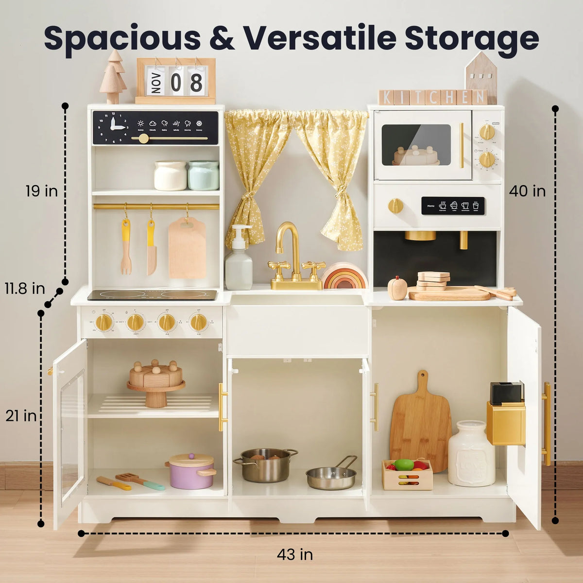 Tiny Land Iconic | Cream Wooden Play Kitchen — manufacturer product image 4