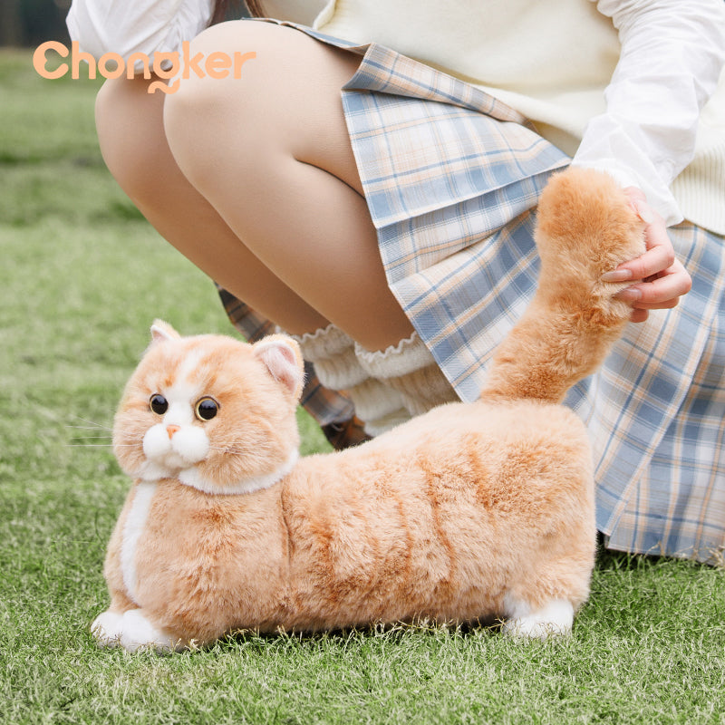 Chongker Ginger Cat Bag | Realistic Plush Cat Crossbody Bag