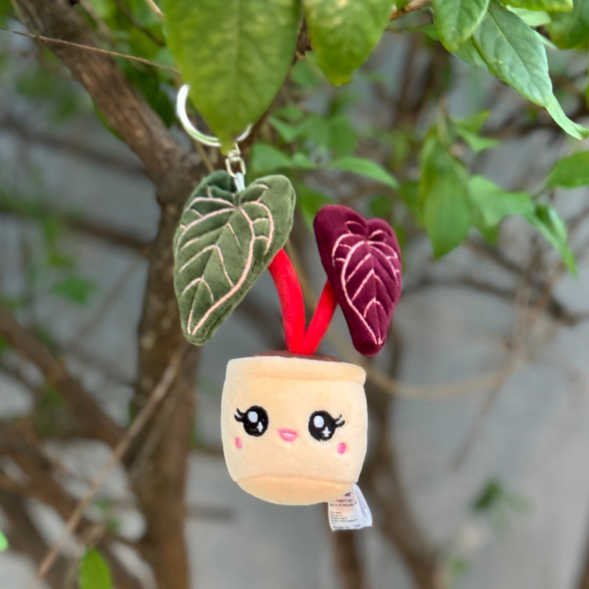 Anthurium Red Crystal 5-Inch Plush Keychain – product photo 3