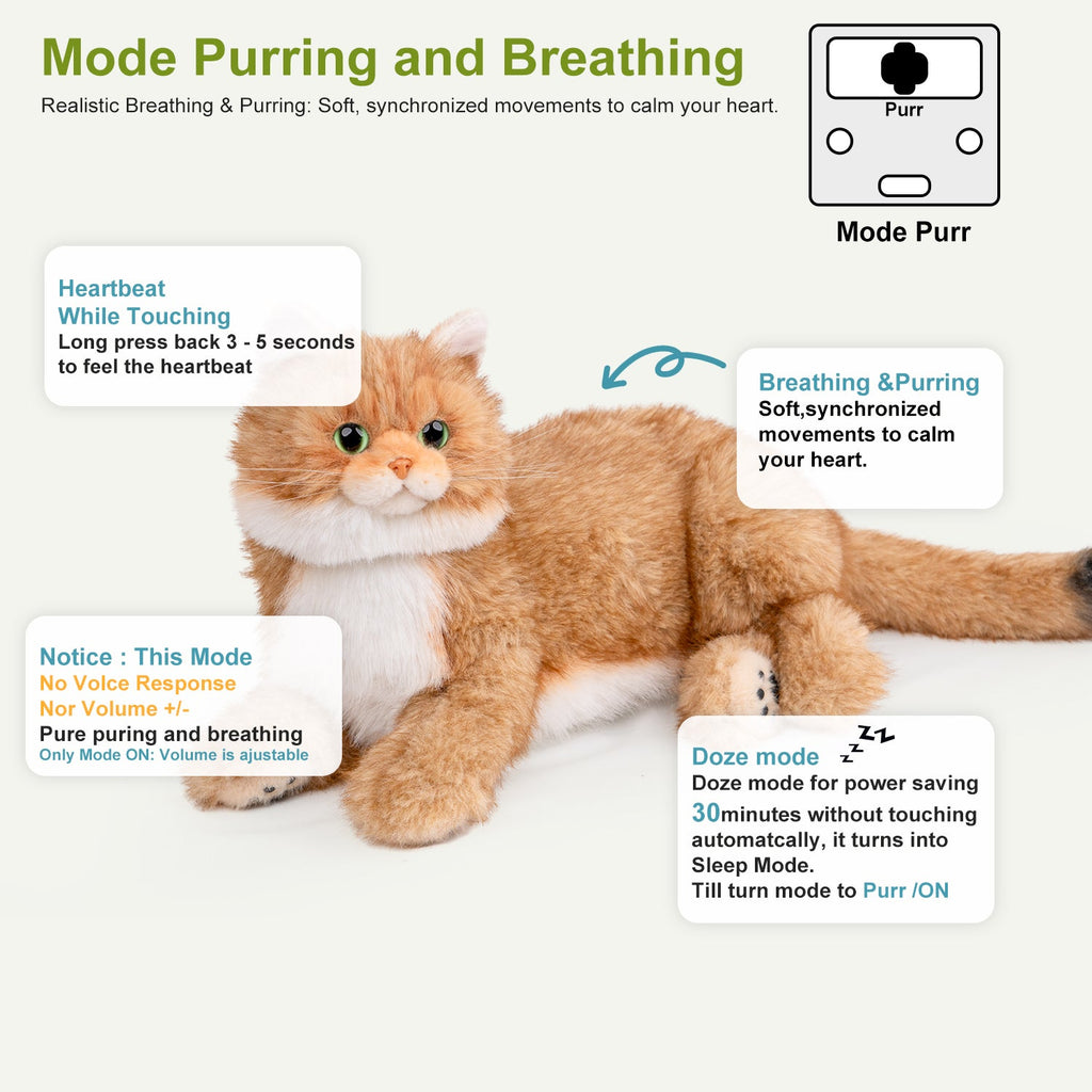 Percy 2.0 golden British Shorthair interactive plush robot cat product image 2