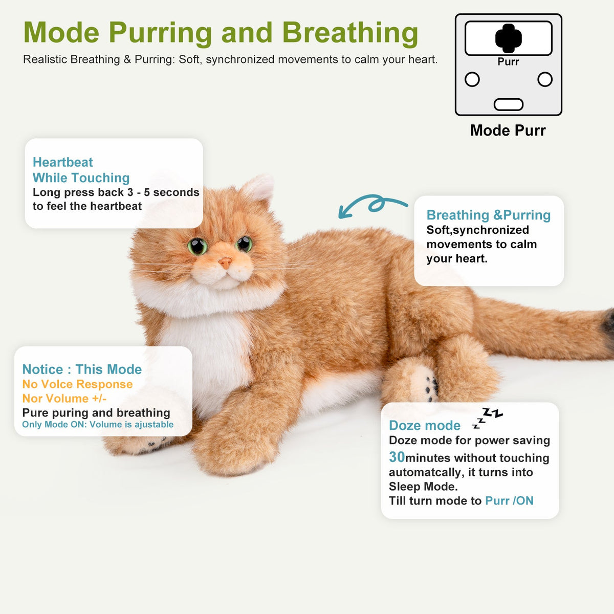 Percy 2.0 golden British Shorthair interactive plush robot cat product image 2