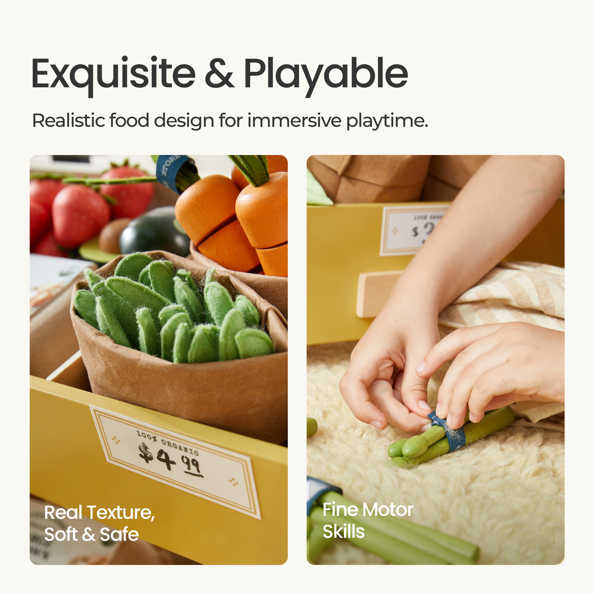 Tiny Land Little Market | Organic Pretend Play Food Collection