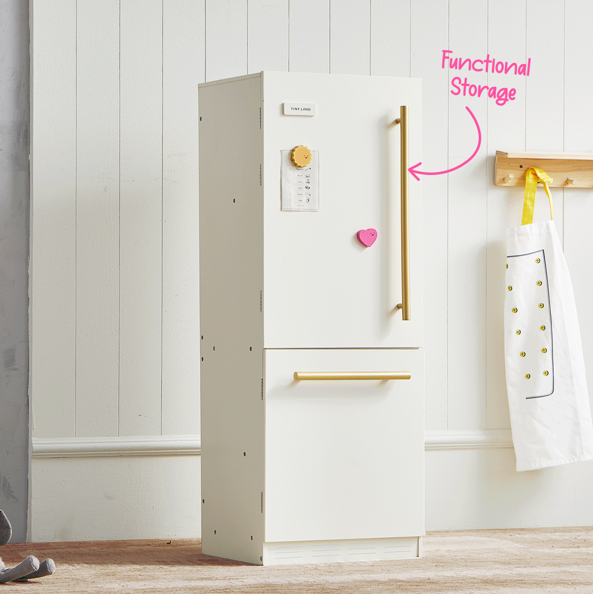 Tiny Land Little Fridge | Wooden Play Kitchen Refrigerator — manufacturer product image 3