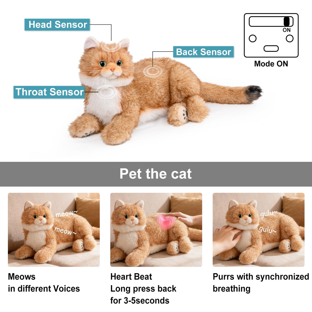 Percy 2.0 golden British Shorthair interactive plush robot cat product image 3