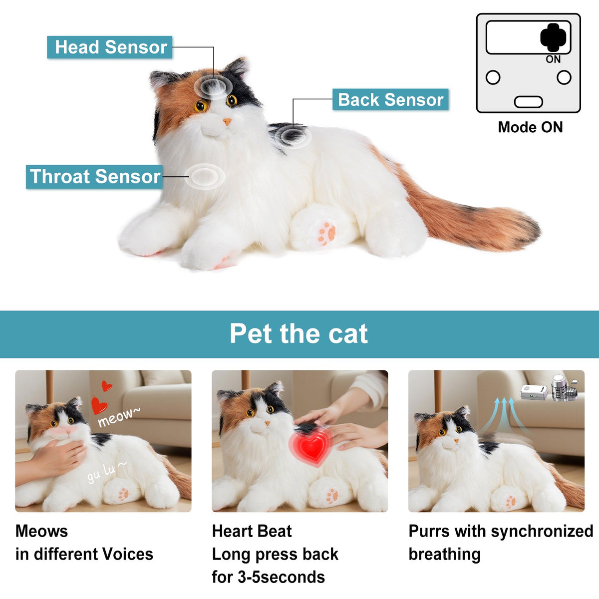 Chongker Percy 2.0 | Interactive Breathing Robotic Cat