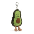 Little Guac Star fuzzy green avocado plush bag charm with smiling face