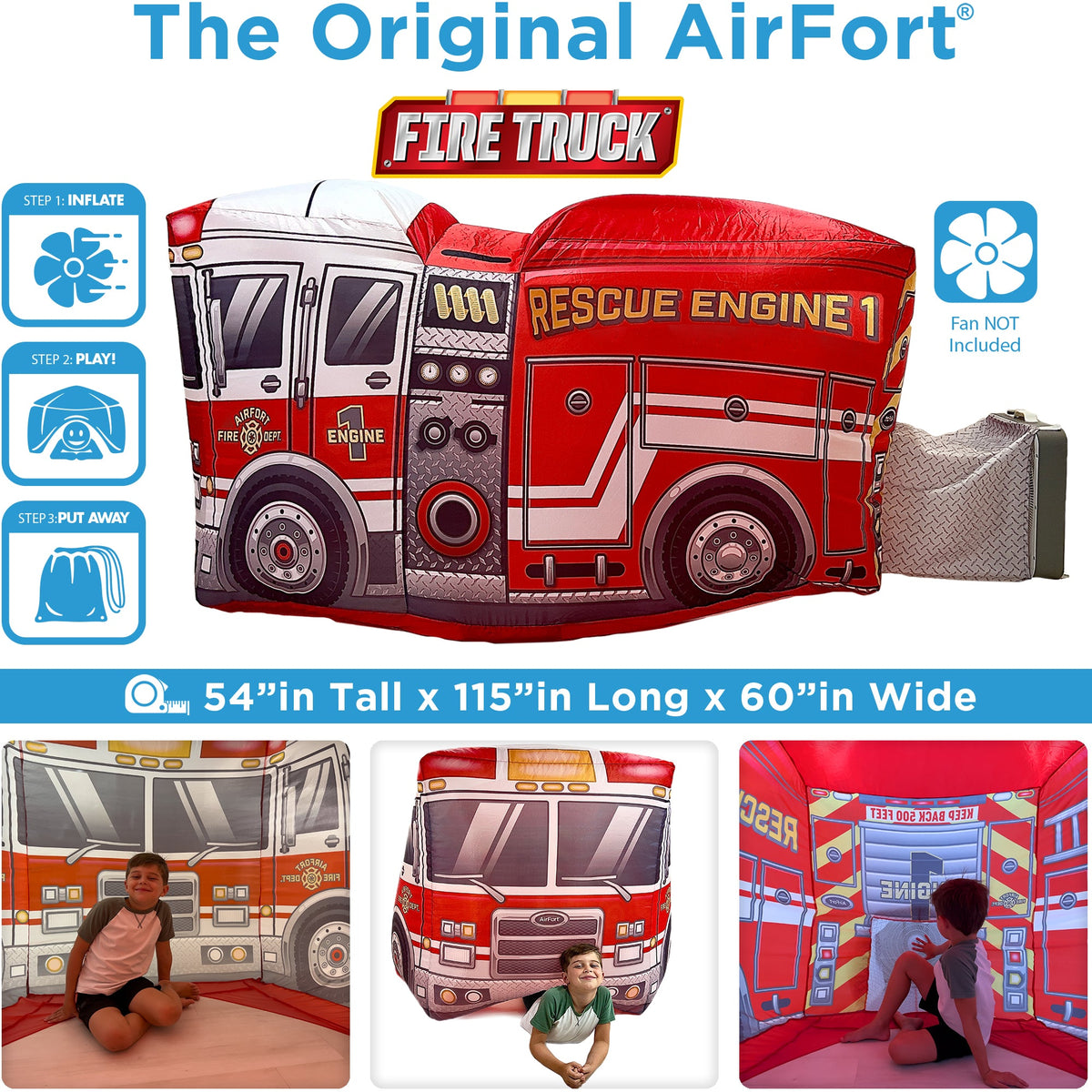 AirFort Firetruck | Inflatable Play Fort