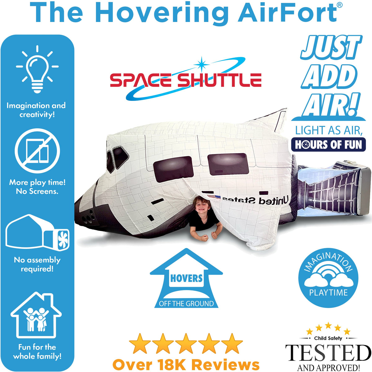 AirFort Space Shuttle | Inflatable Play Fort