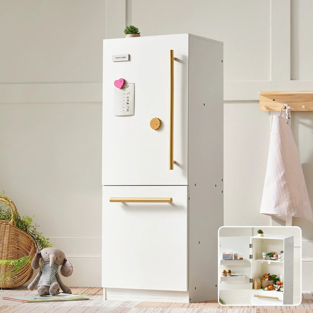 Tiny Land Little Fridge | Wooden Play Kitchen Refrigerator — manufacturer product image 1